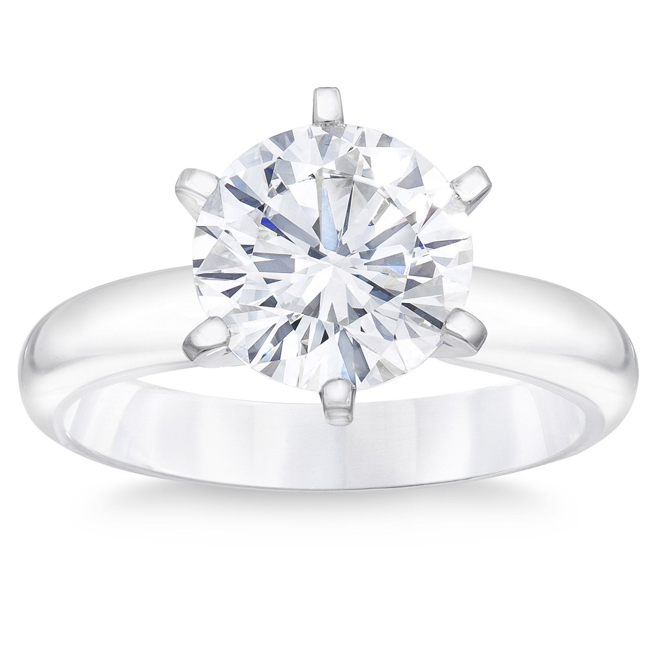 2.00CT ROUND BRILLIANT PLATINUM SOLITAIRE RING VS2 "I" COLOR - Image 1