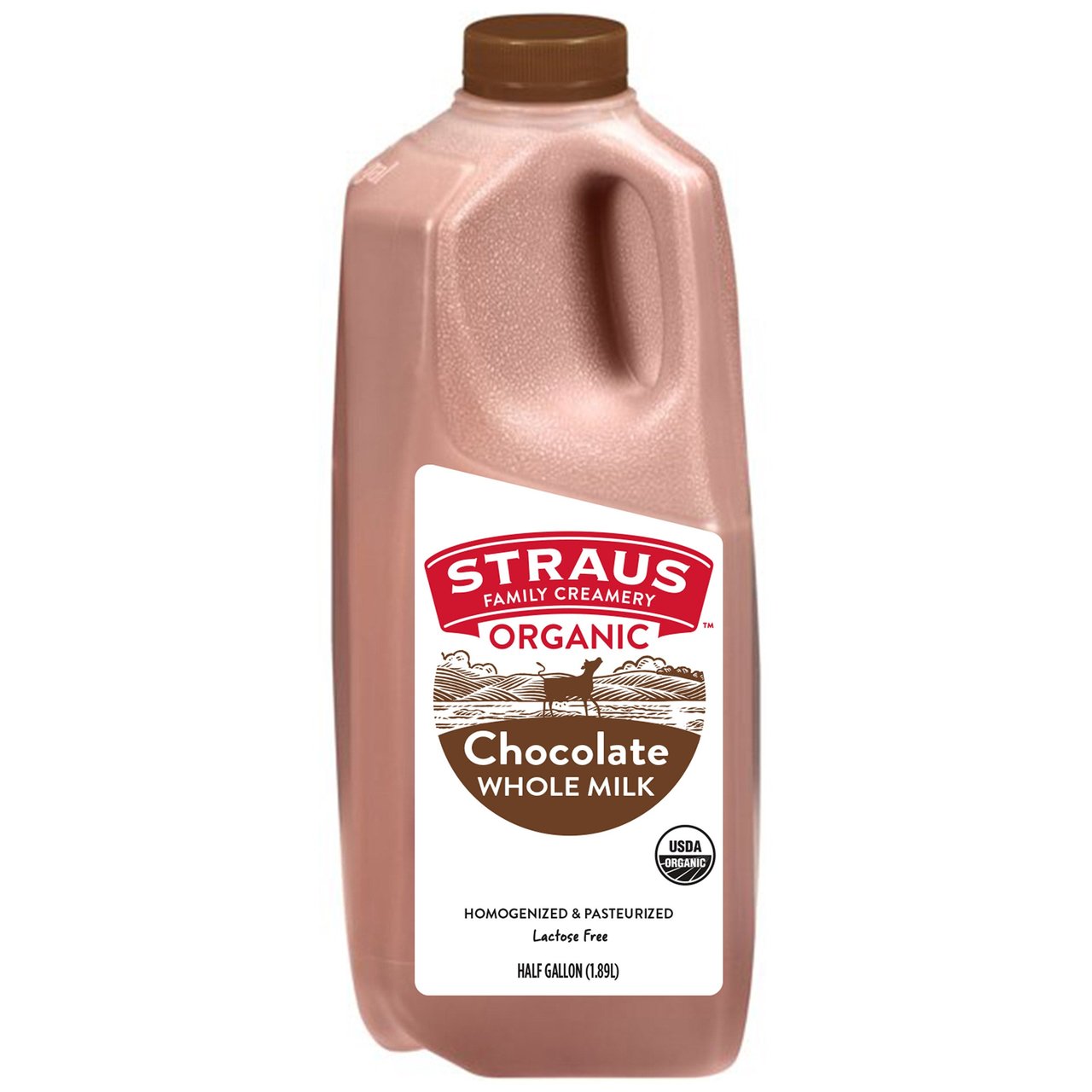 Straus Family Creamery Organic Whole Chocolate Milk, Lactose Free, 64 oz