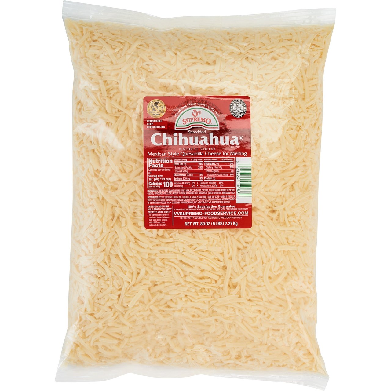 V&V Supremo Queso Chihuahua Shred 5 lbs