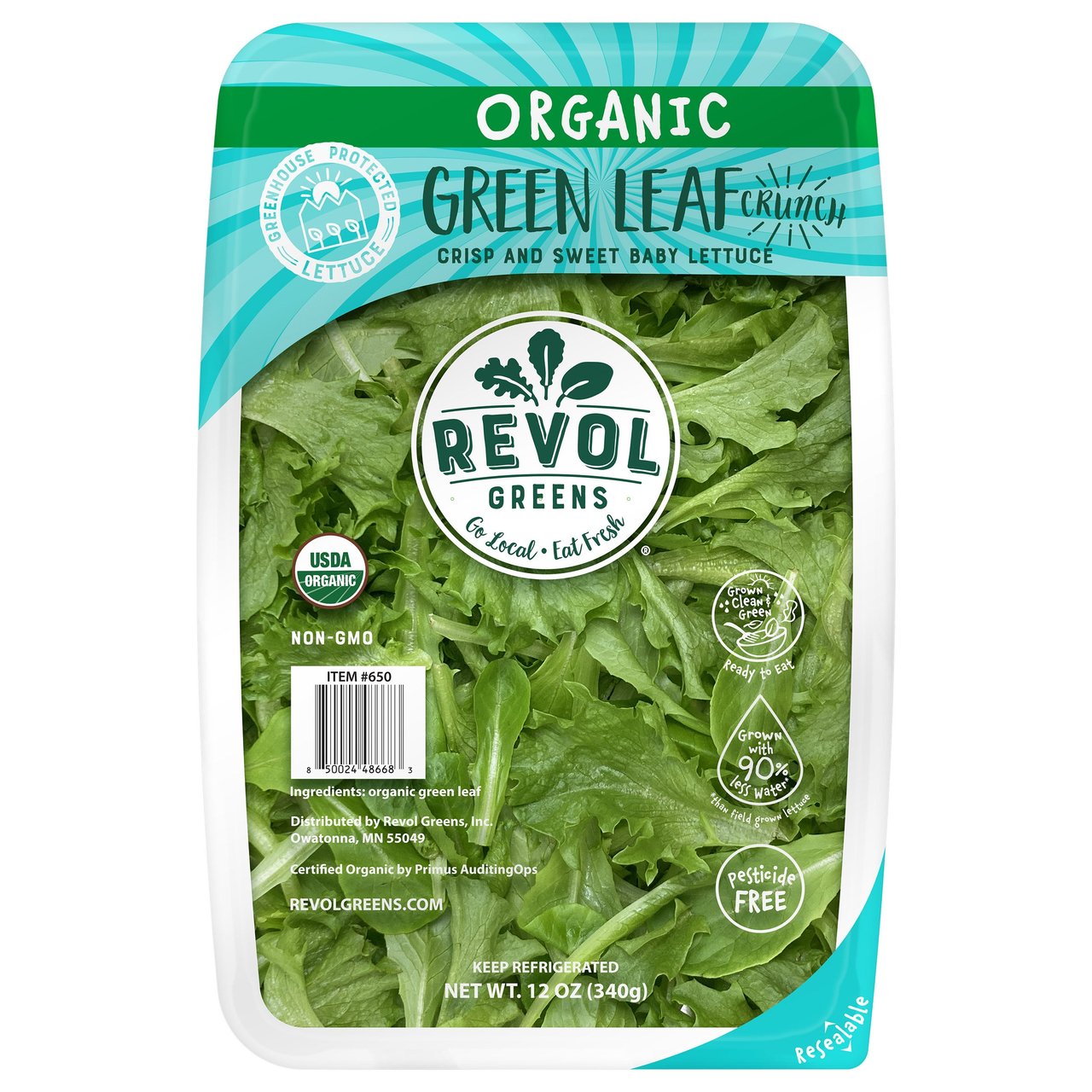 Organic Green Leaf Greenhouse Grown 12 oz