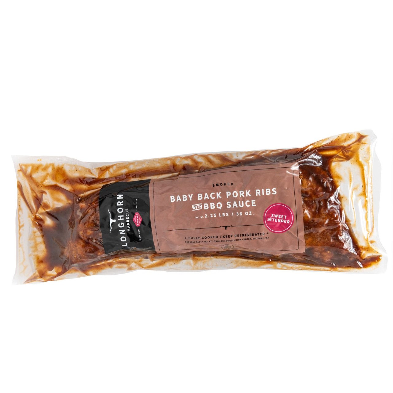 Longhorn Barbeque Smoked Baby Back Ribs 2.25 lb - Image 1