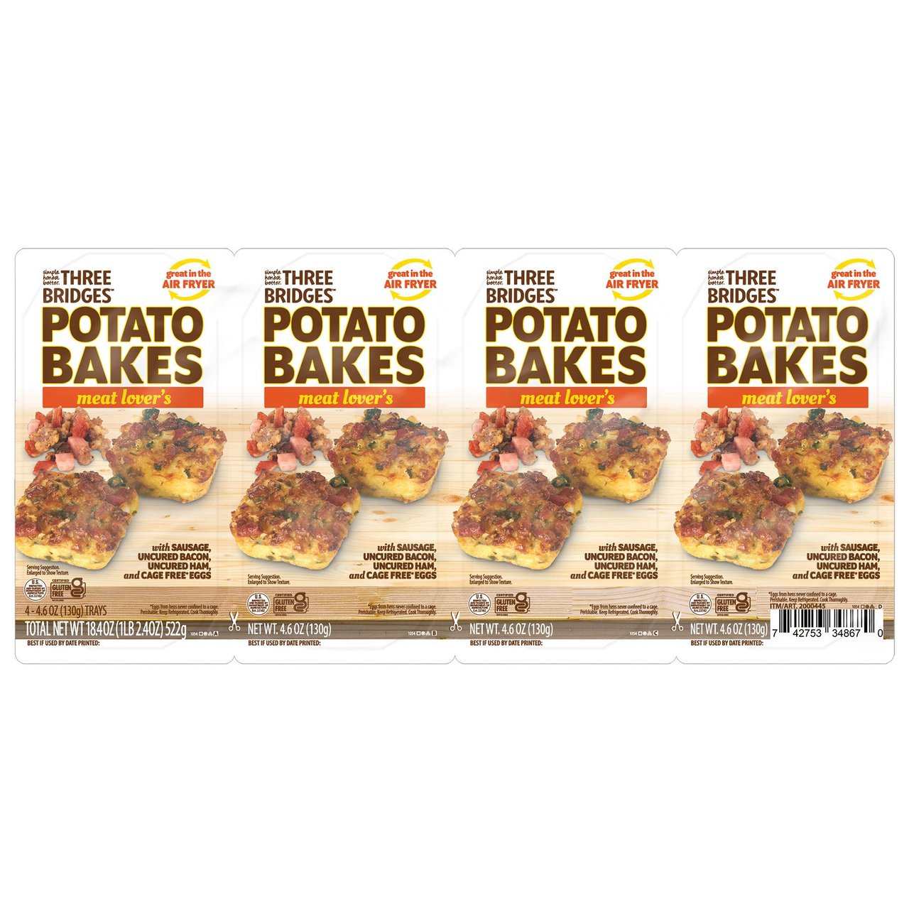 Three Bridges Meat Lovers Potato Bake 18.4 oz - Image 1