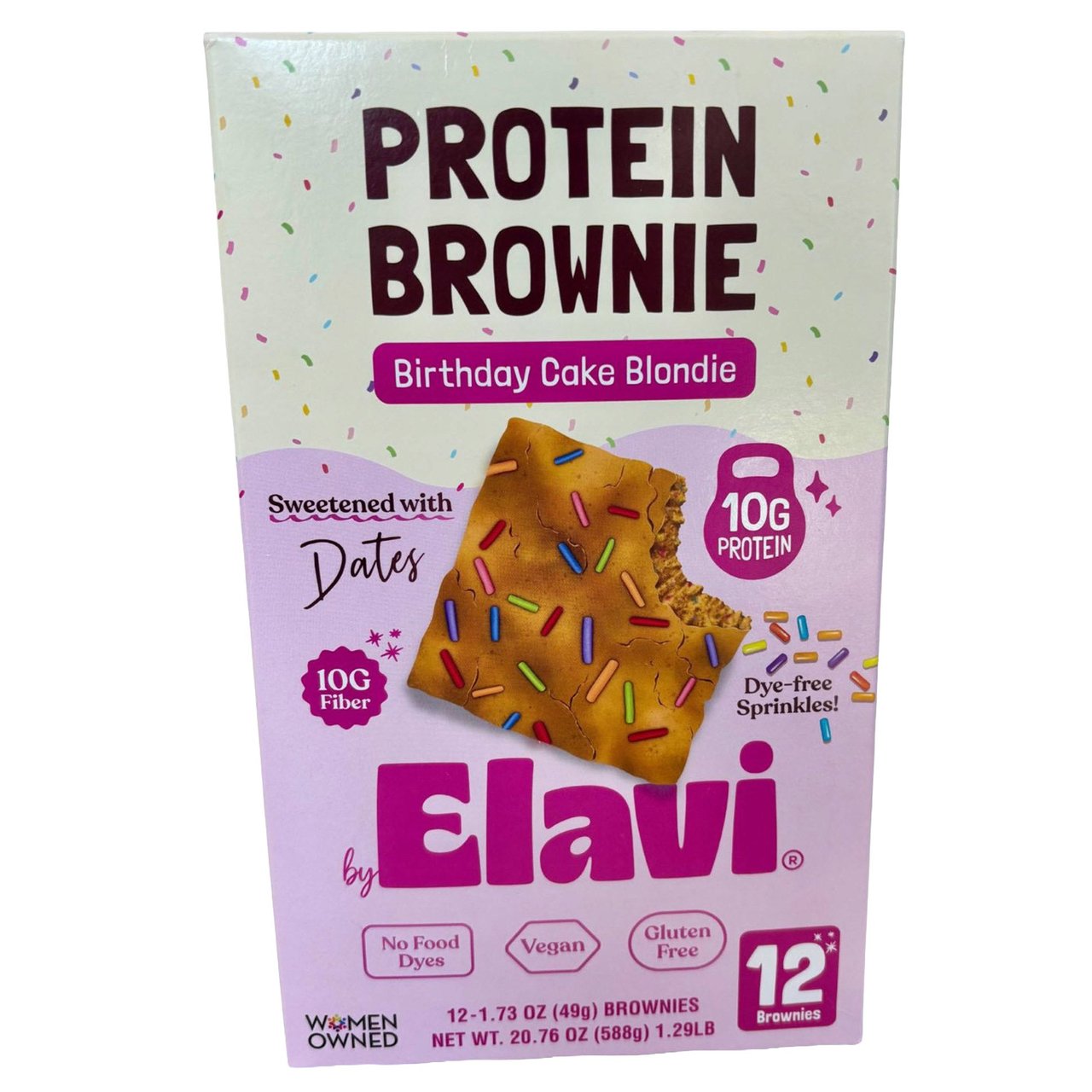 Elavi Protein Brownie Birthday Cake Blondie, 12 ct / 1.73 oz - Image 1
