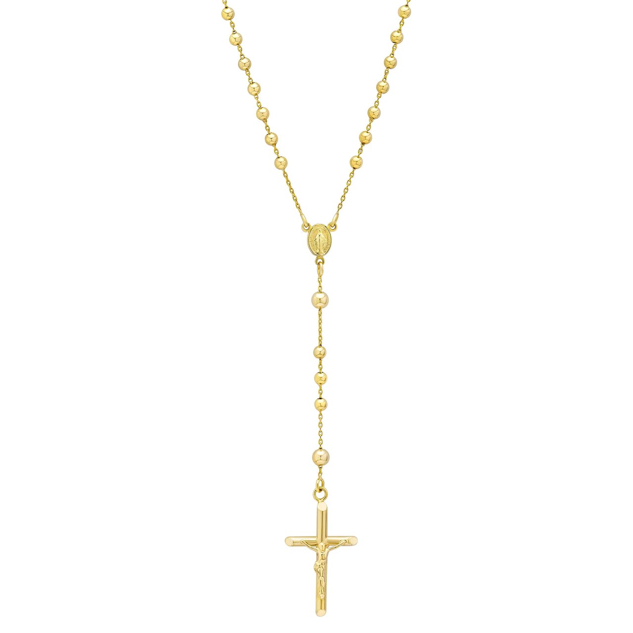 14kt Yellow Gold 18" High Polish Rosary - Image 1