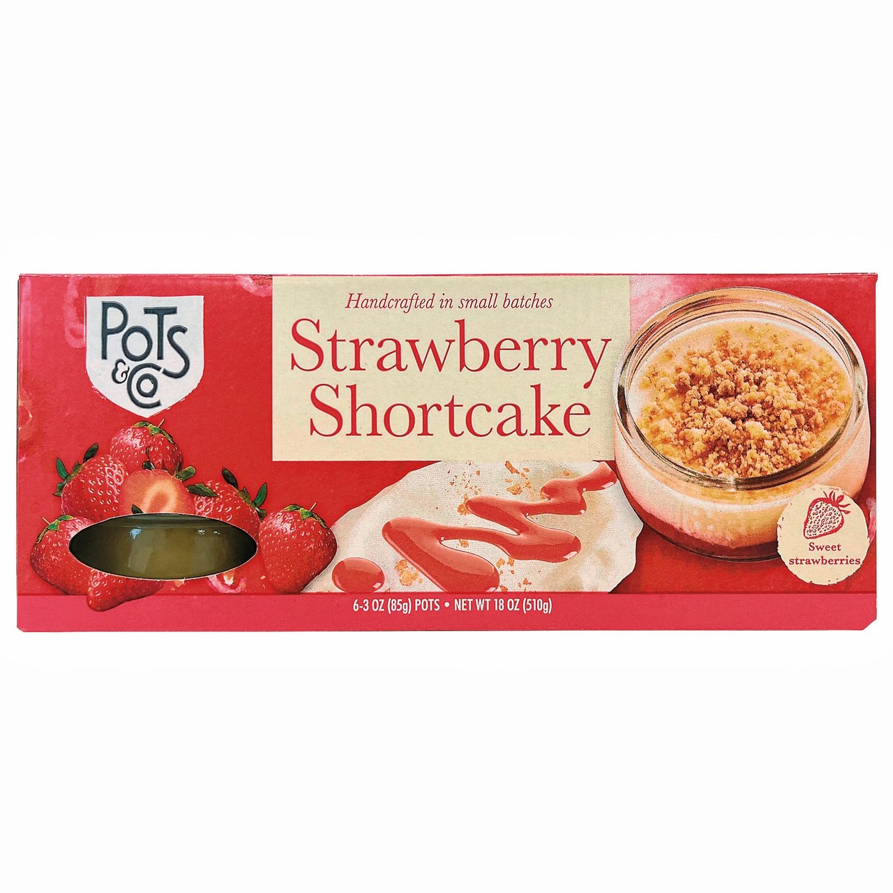 Pots & Co Strawberry Shortcake, 6-Pack, 3.17 oz Each