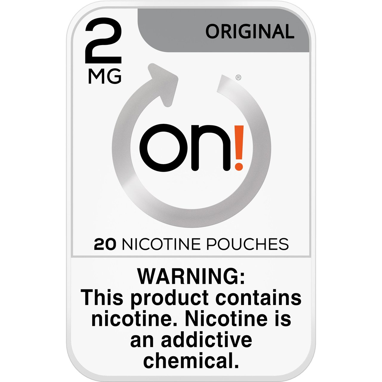 On! Original 2mg Nicotine Pouches, 5-Pack (20 ct per Can) - Image 1