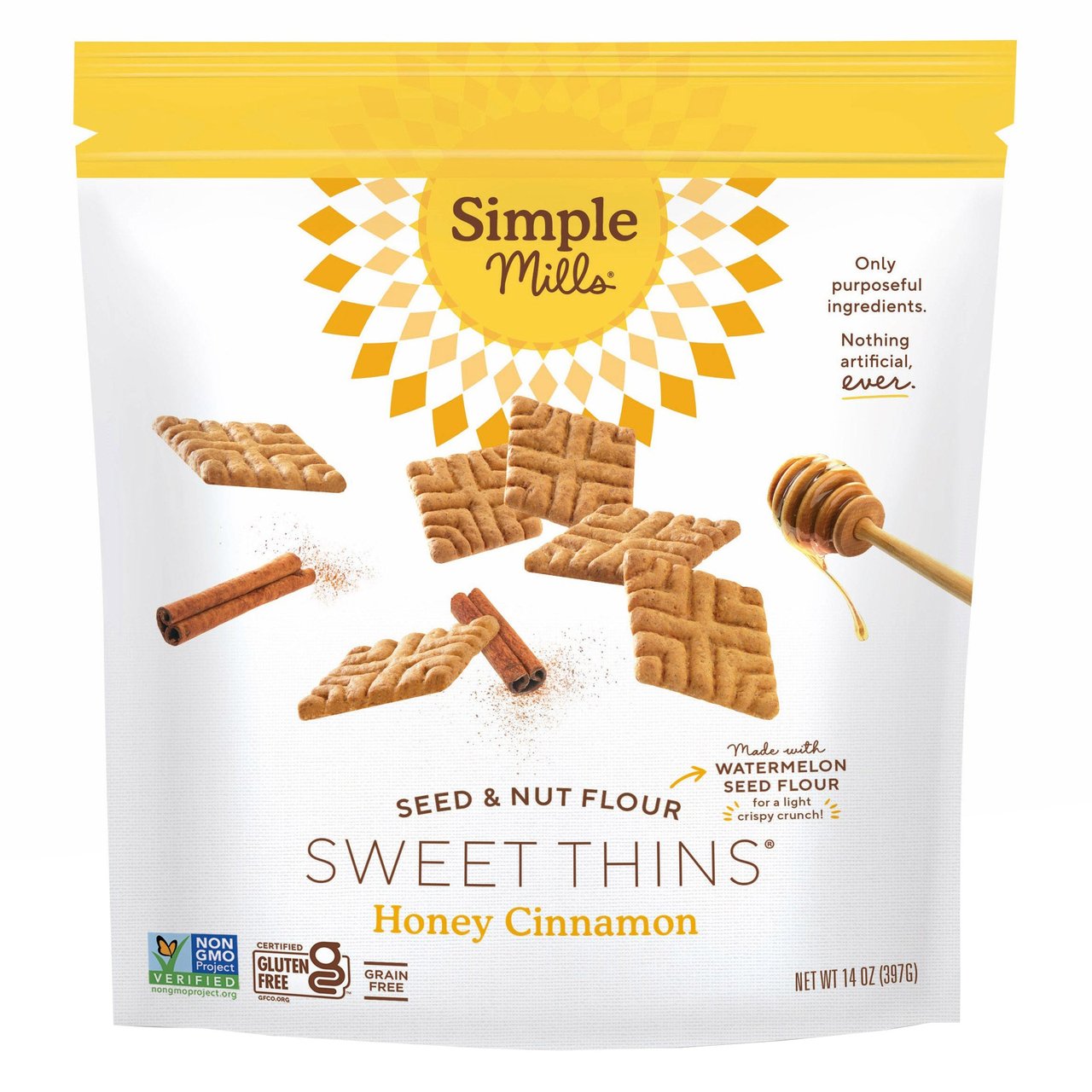 Simple Mills Honey Cinnamon Sweet Thins 14 oz - Image 1