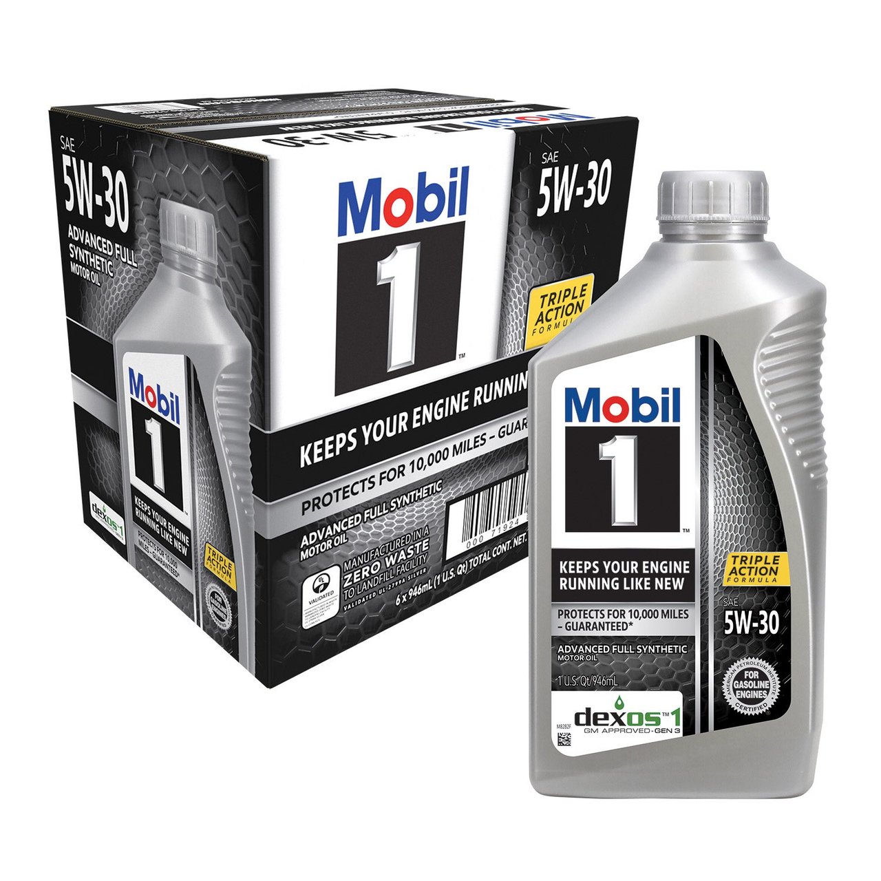 Mobil 1 5W-30 Synthetic Oil 6 - 1 Quart Bottles - Image 1