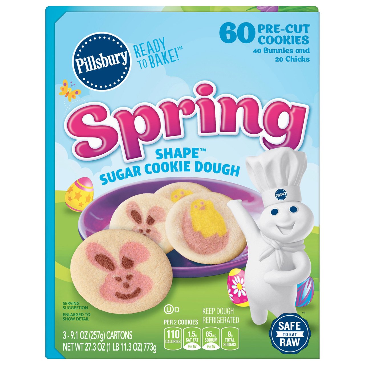 Pillsbury Sugar Cookie Variety 3 Pack, 9.1 Ounces Each - Image 1