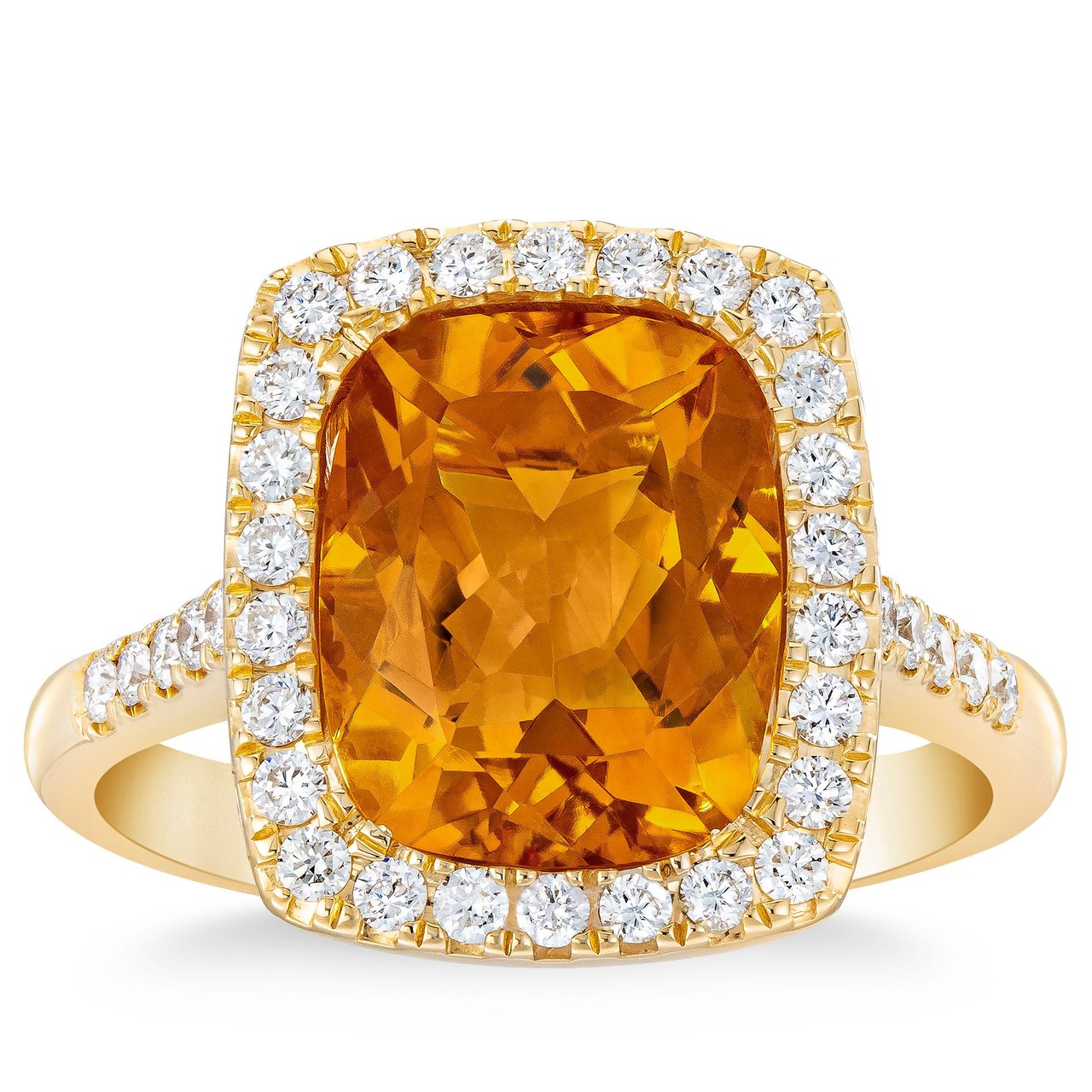 14KT Yellow Gold VS2/I 0.45 CTW Diamond and Citrine Ring - Image 1