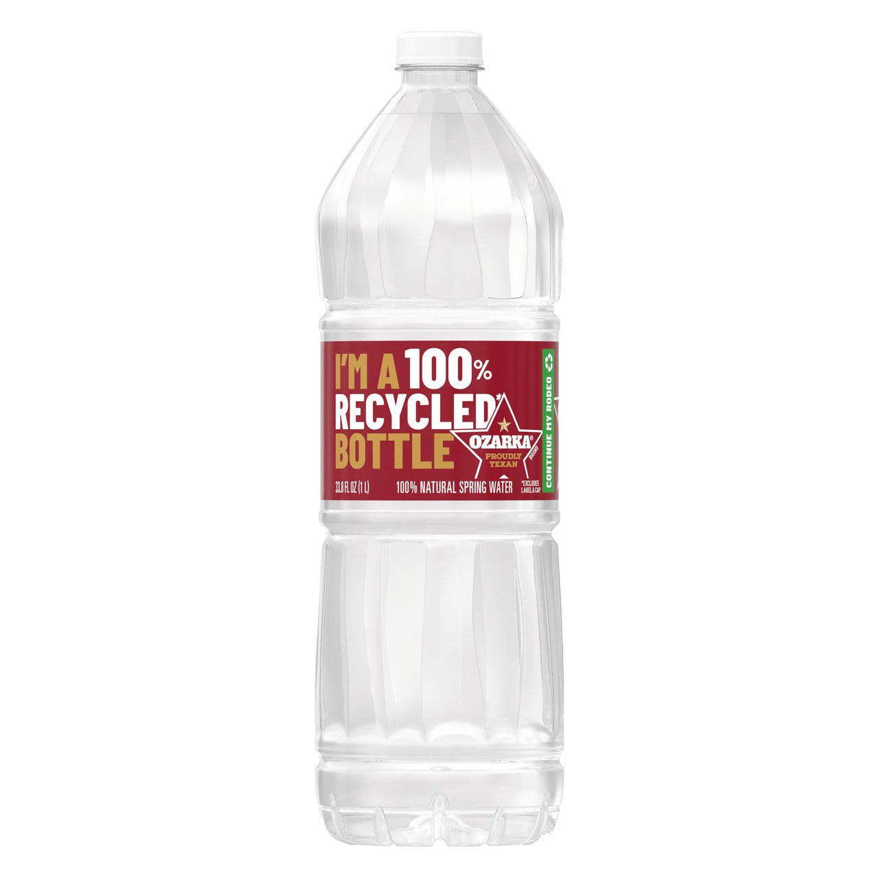 Ozarka 100% Natural Spring Water, 1 Liter, 15-Pack - Image 1