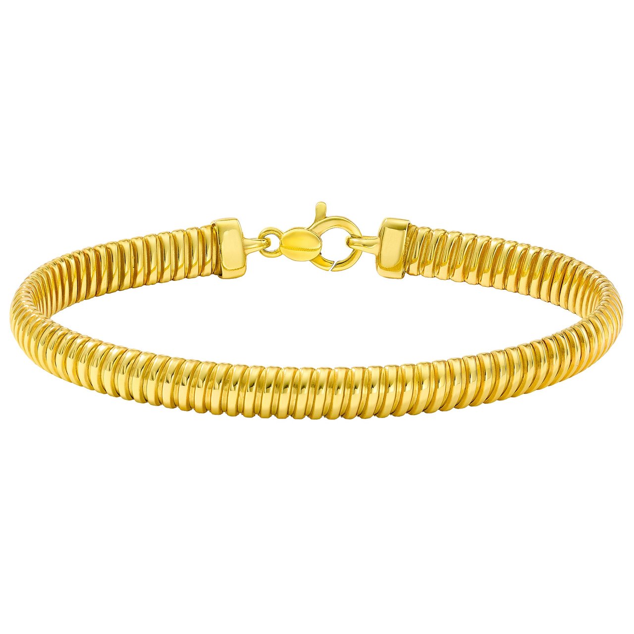 14KT YELLOW GOLD 7.5" TUBOGAS BRACELET MADE IN ITALY - Image 1
