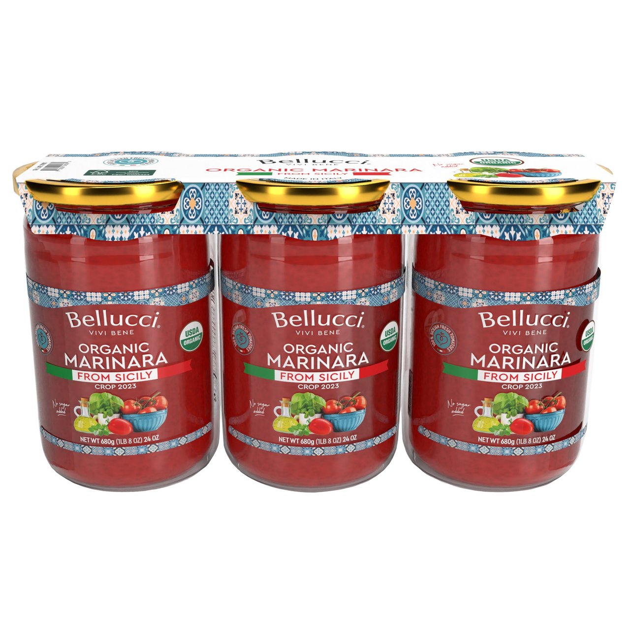 Bellucci Organic Sicilian Marinara, 24 oz, 3-Count - Image 1