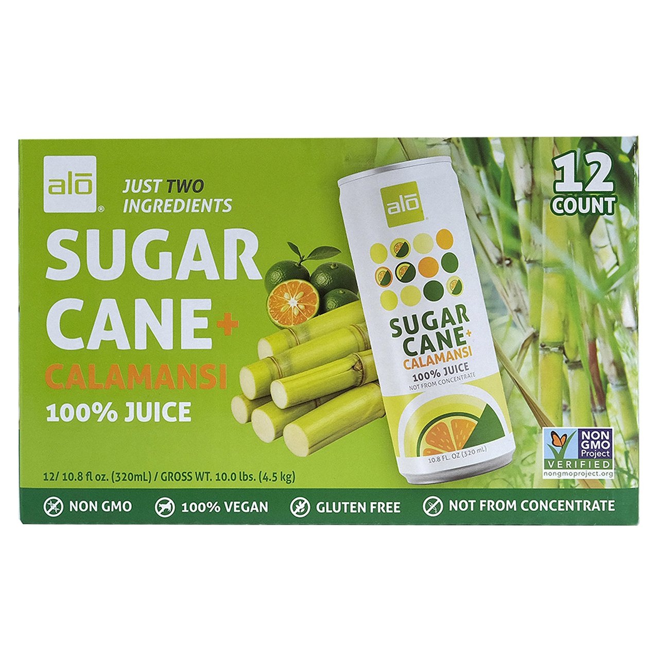 Alo Sugar Cane + Calamansi 100% Juice, 12-Pack, 10.8 fl oz Each - Image 1