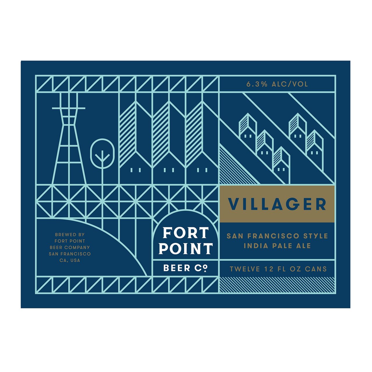 FORT POINT BEER CO. VILLAGER IPA 12/12 OZ CANS - Image 1