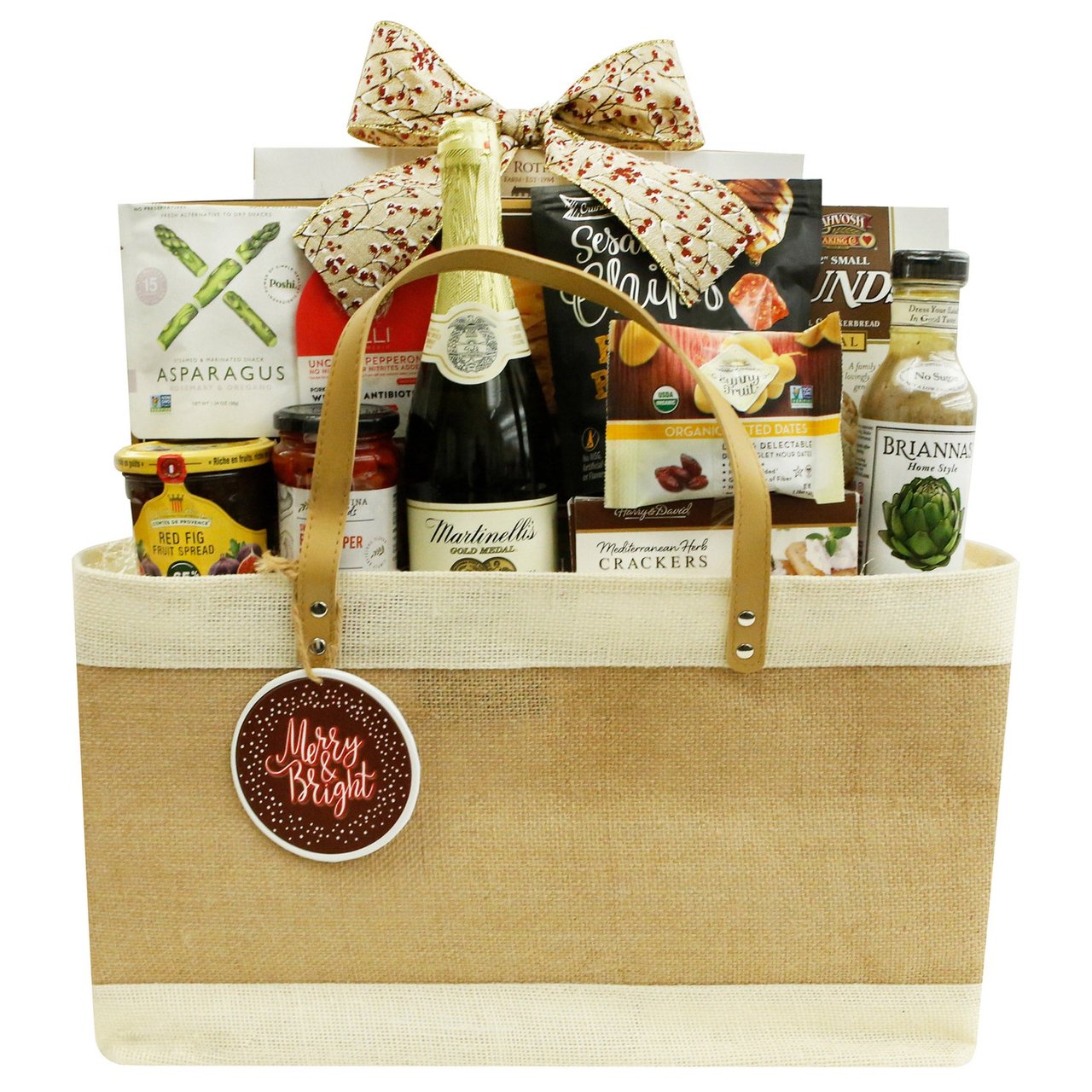 Holiday Traditions Food Gift Tote Basket 102.02 oz (6.37 lbs)