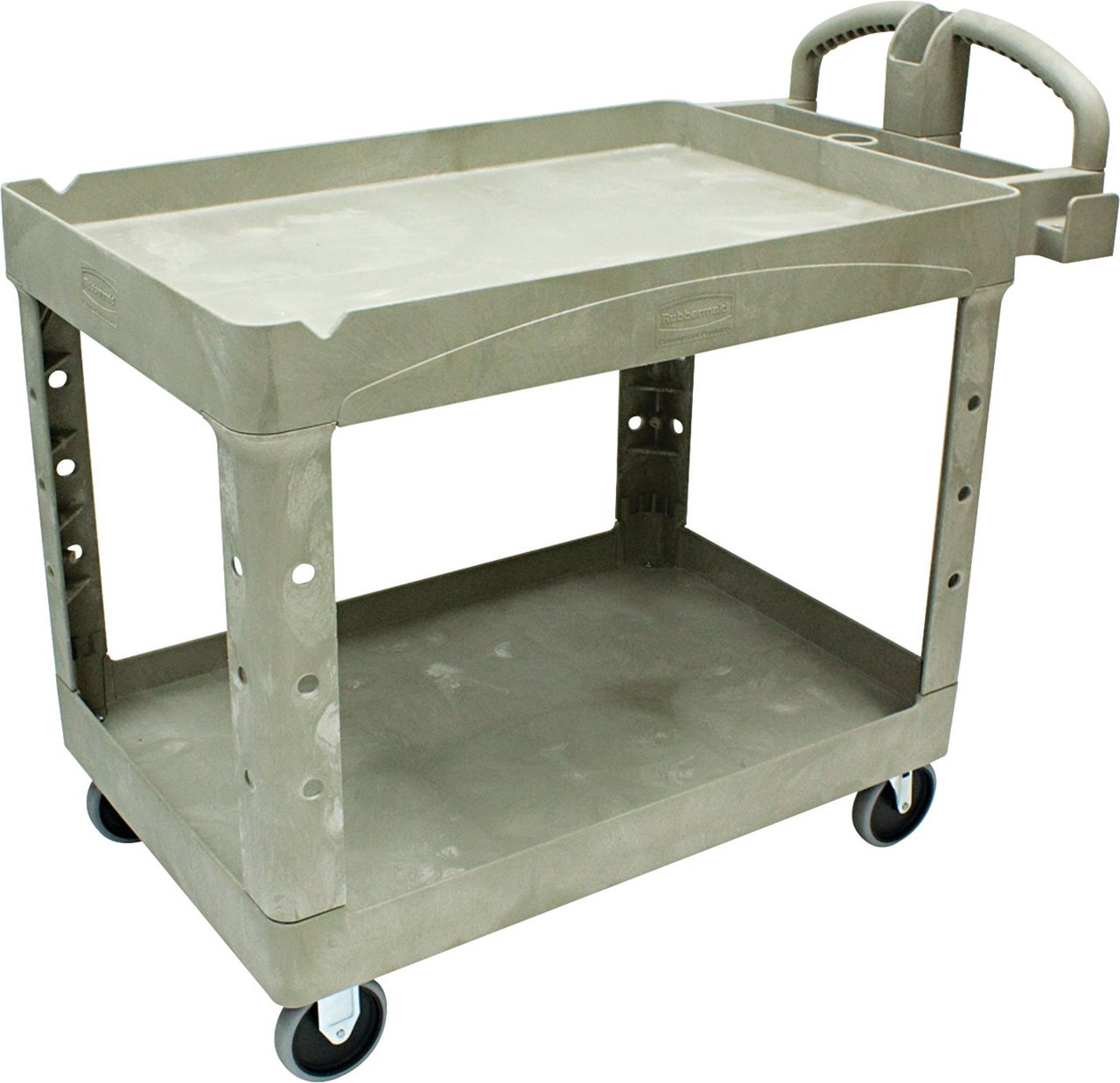 Rubbermaid Commercial Heavy-Duty Utility Cart with Lipped Shelves, Beige (RCP452088BG) - Image 1