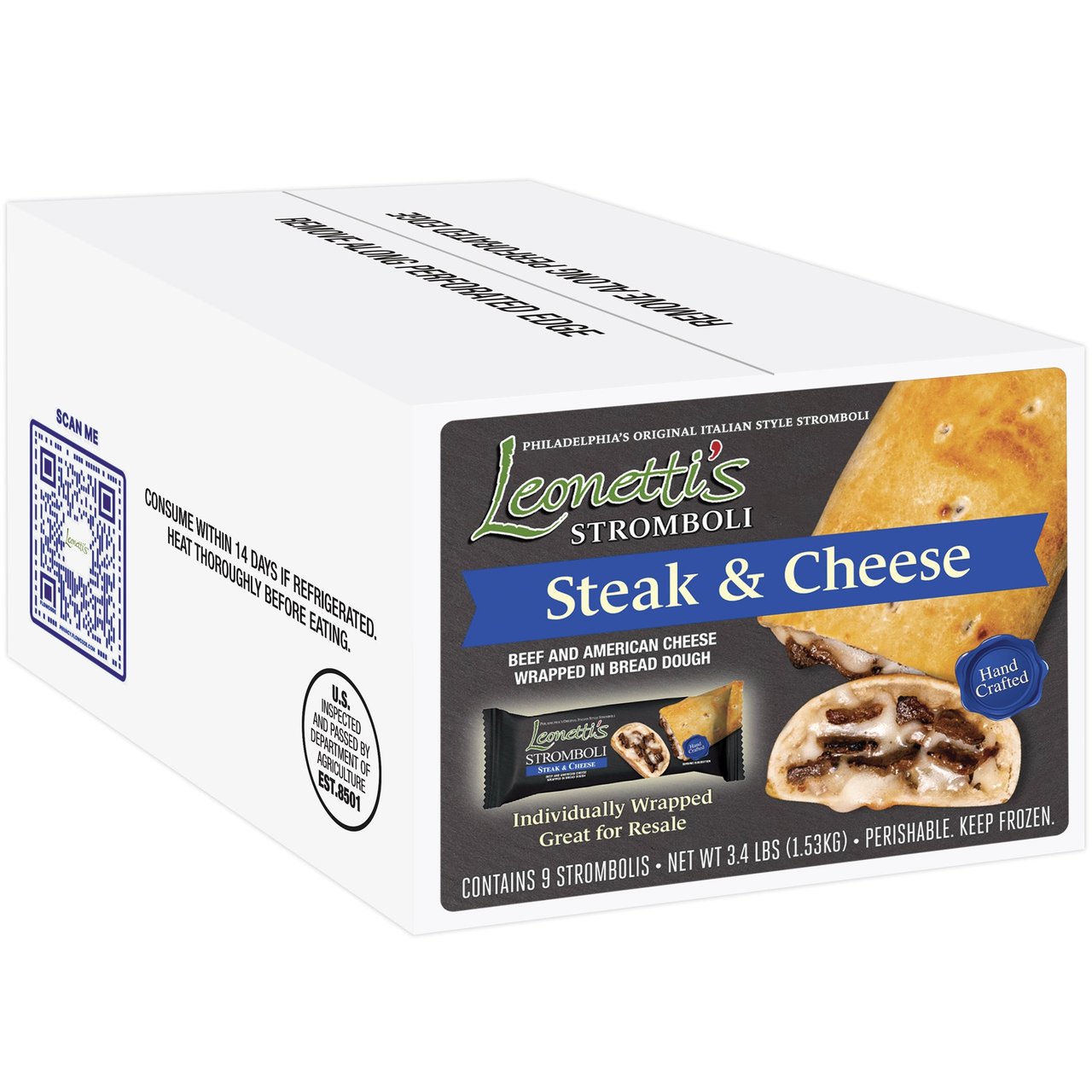 Leonetti's Steak & Cheese Stromboli 9/6 oz