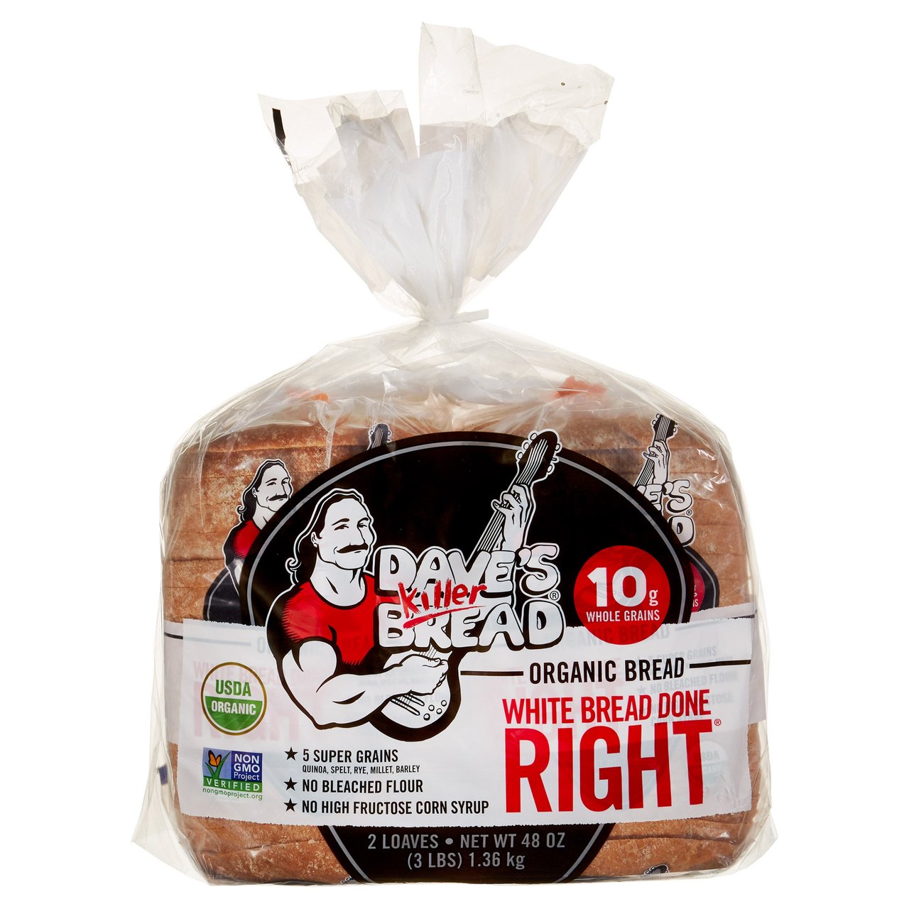 Dave's Killer Bread Organic White Bread 2/24 oz - Image 1
