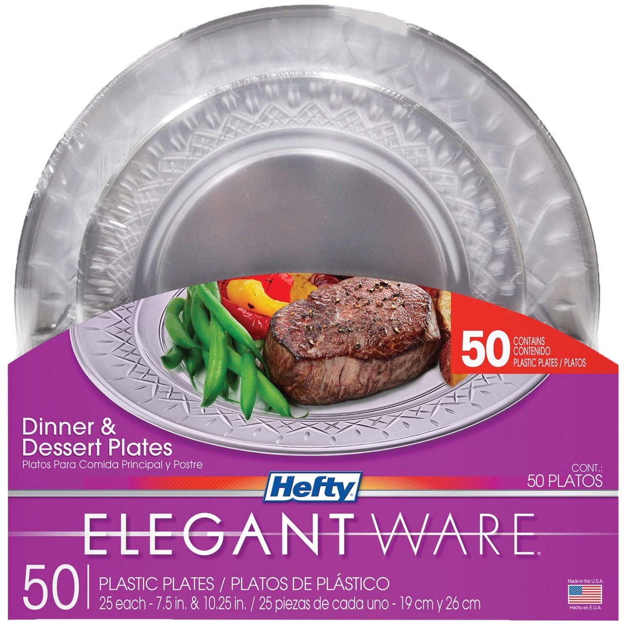 Elegantware Clear Plate Combo Pack 50 Count Package - Image 1