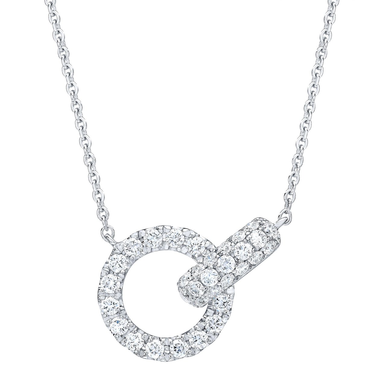 14kt White Gold VS2 I 0.50ctw Round Diamond Necklace - Image 1