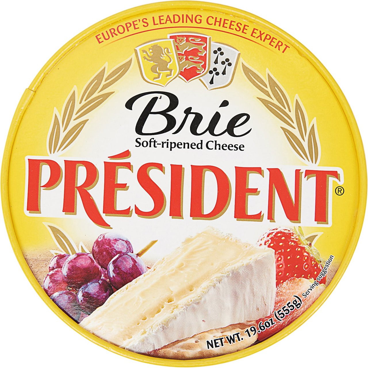Président Double Crème Brie Cheese, 19.6 oz (1.23 lbs) - Image 1