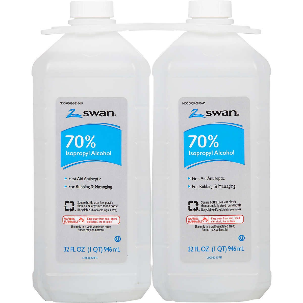 Cumberland Swan Isopropyl Alcohol 70%, 32 fl oz, 2-Count