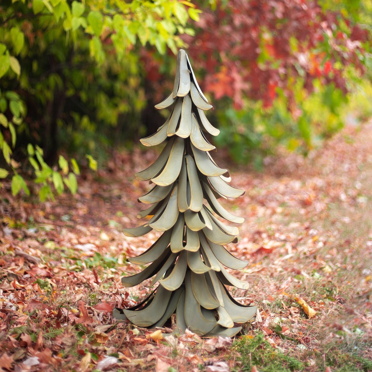 Desert Steel 26" Blue Atlas Cedar Metal Garden Sculpture - Image 1