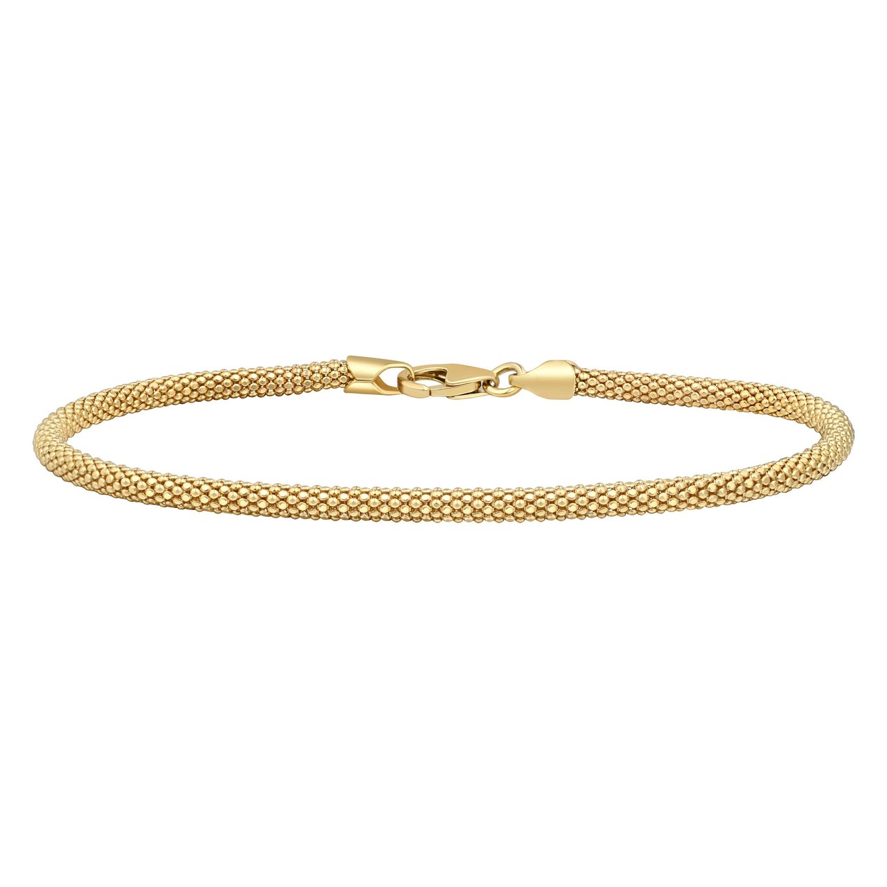 14kt Yellow Gold Popcorn Bracelet 7.5" Made in Italy - Image 1