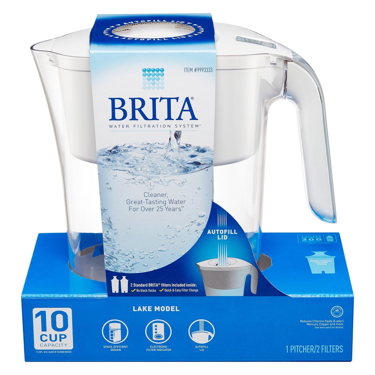 Brita Lake Pitcher with 2 Filters