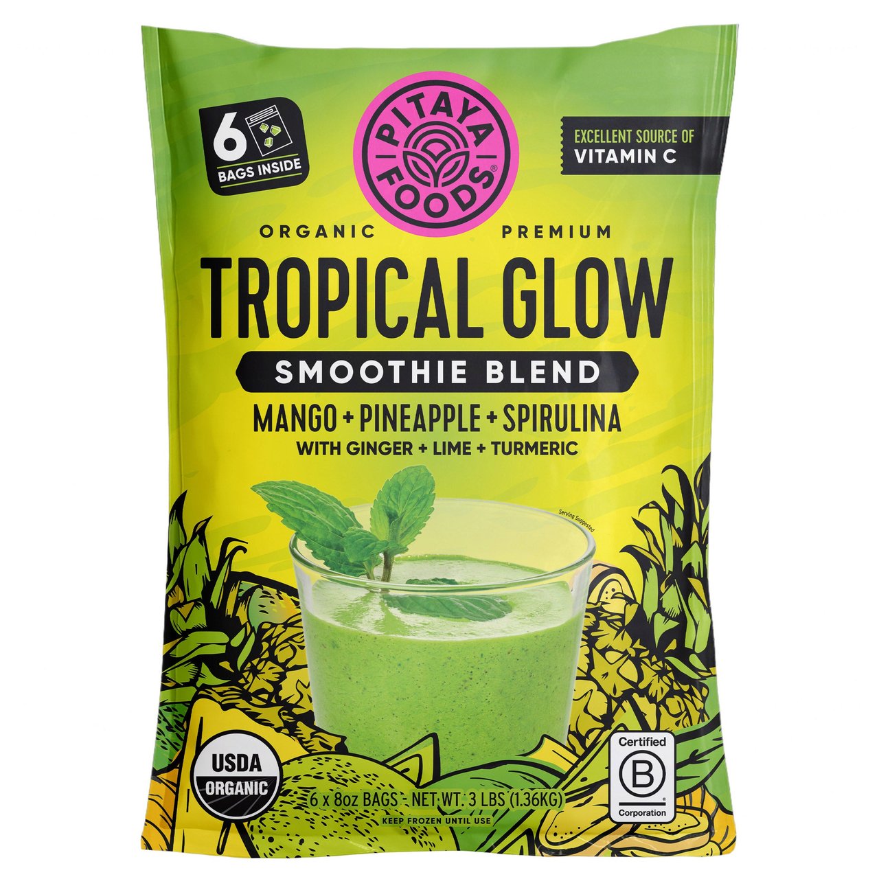 Pitaya Organic Tropical Glow Blend, 6/8 oz Bags - Image 1