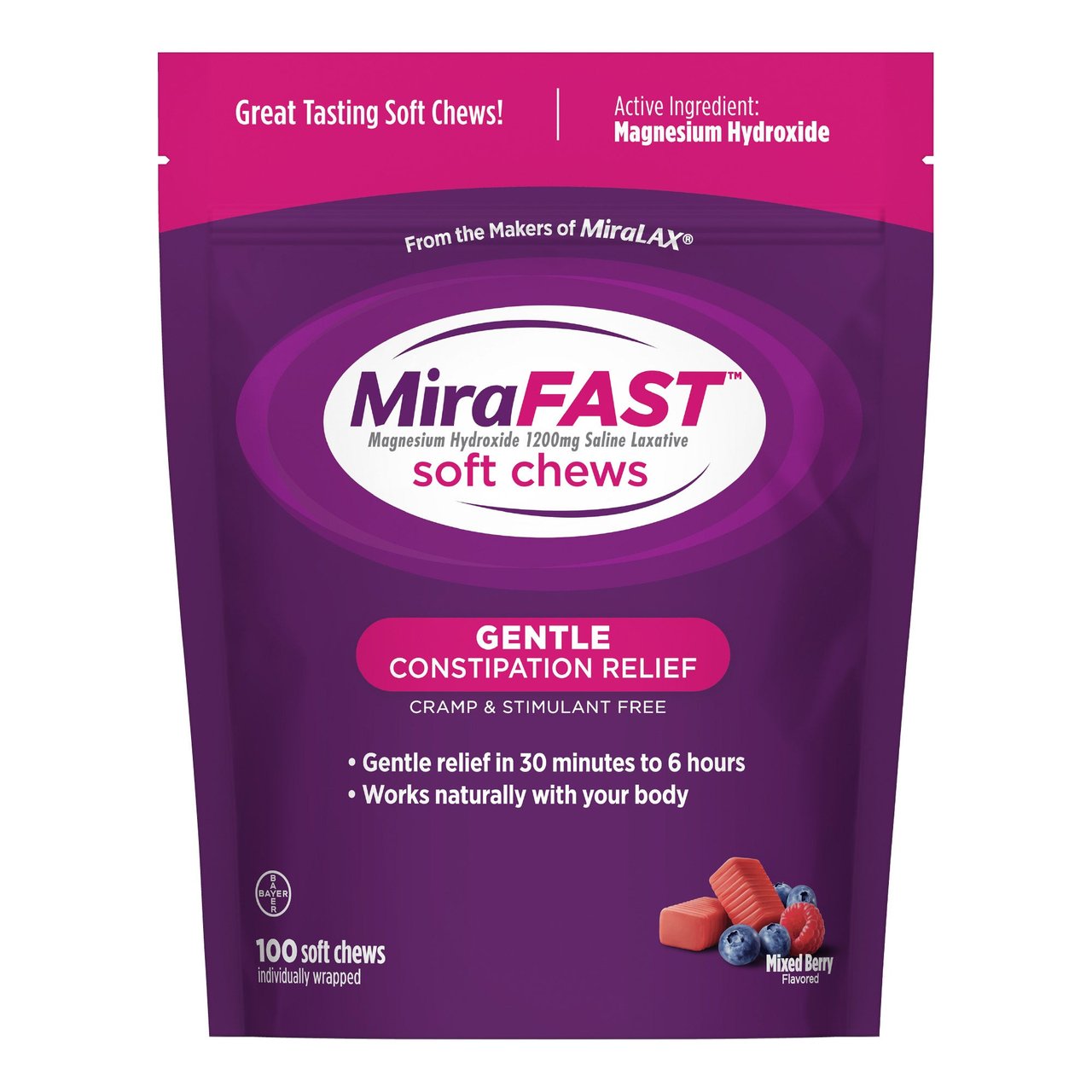 MiraFAST Soft Chews Pouch, 100 Soft Chews - Image 1