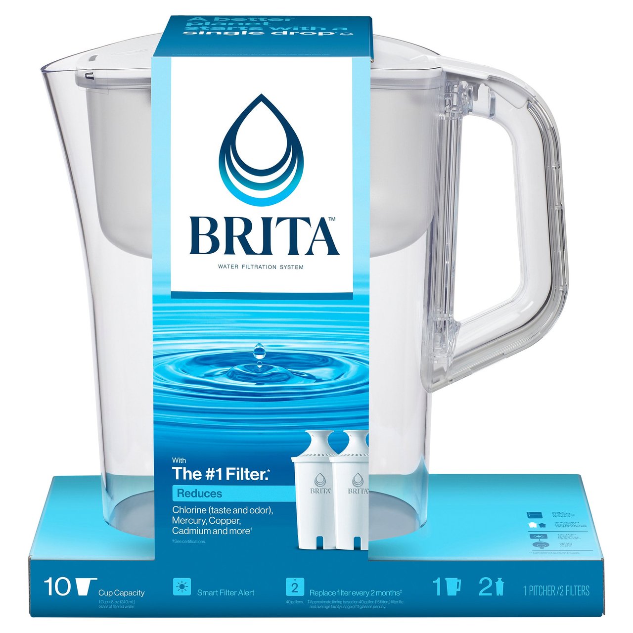 Brita Champlain Water Pitcher with 2 Filters - Image 1