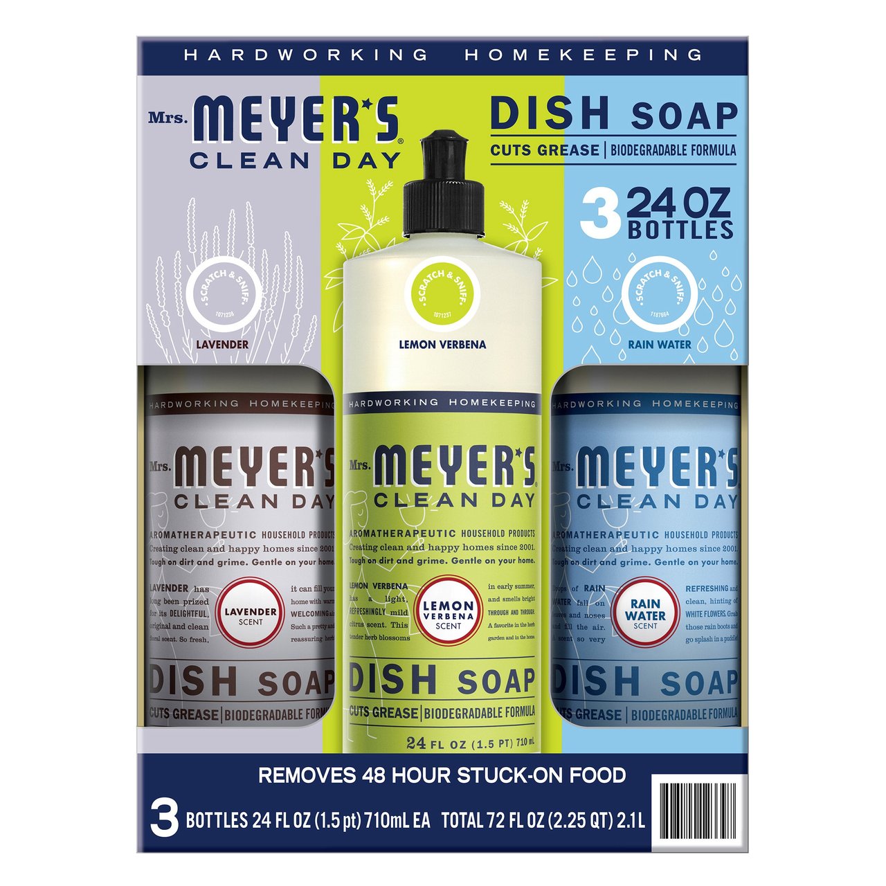 Mrs. Meyer's Clean Day Dish Soap 3 Pack, 72 Fluid Oz (2.25 QTS) - Image 1