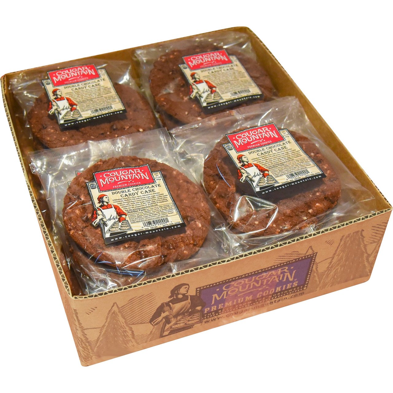 Cougar Mountain Chocolate Candy Cane Cookie, 24 CT