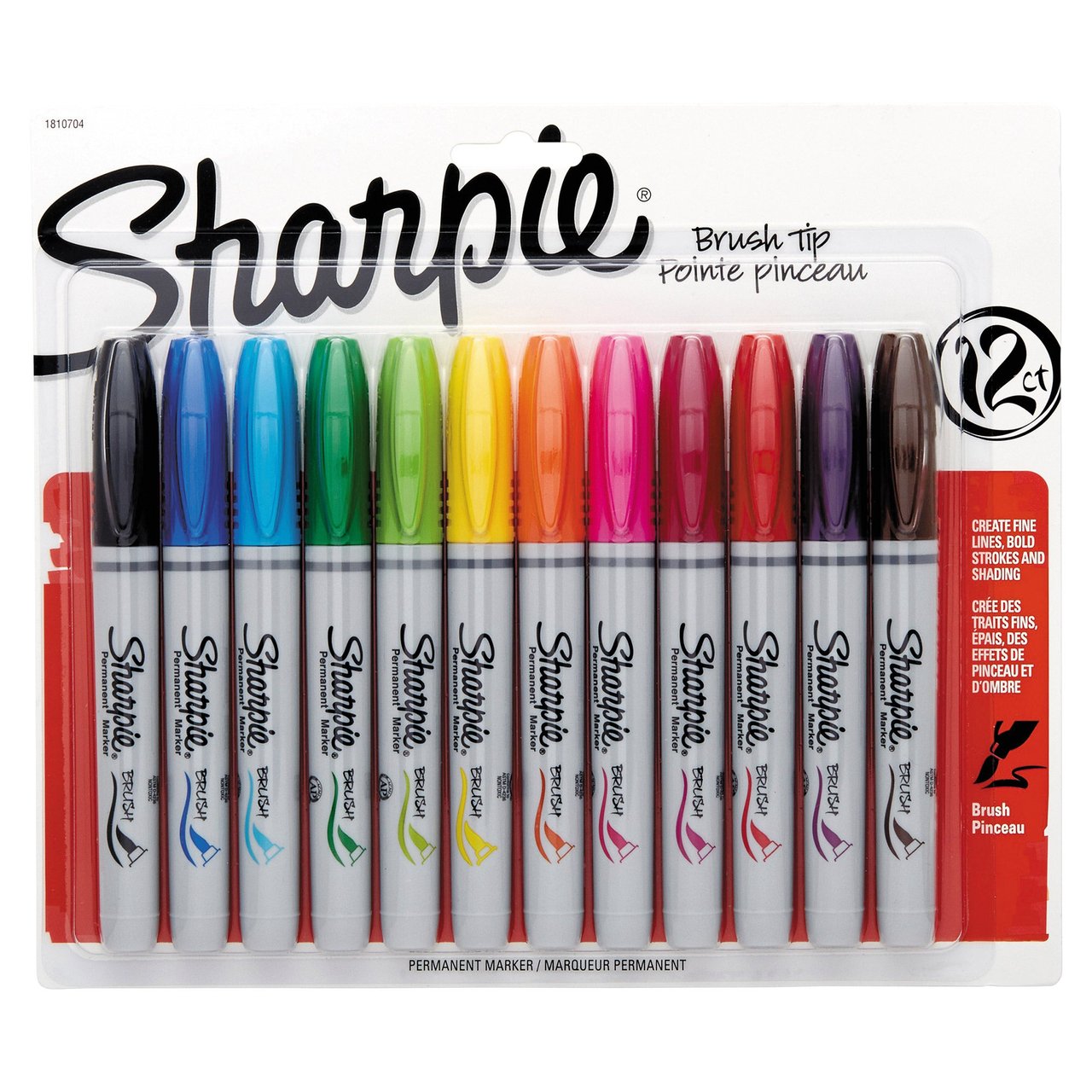 Sharpie Brush Tip Assorted Permanent Markers, 24 CT