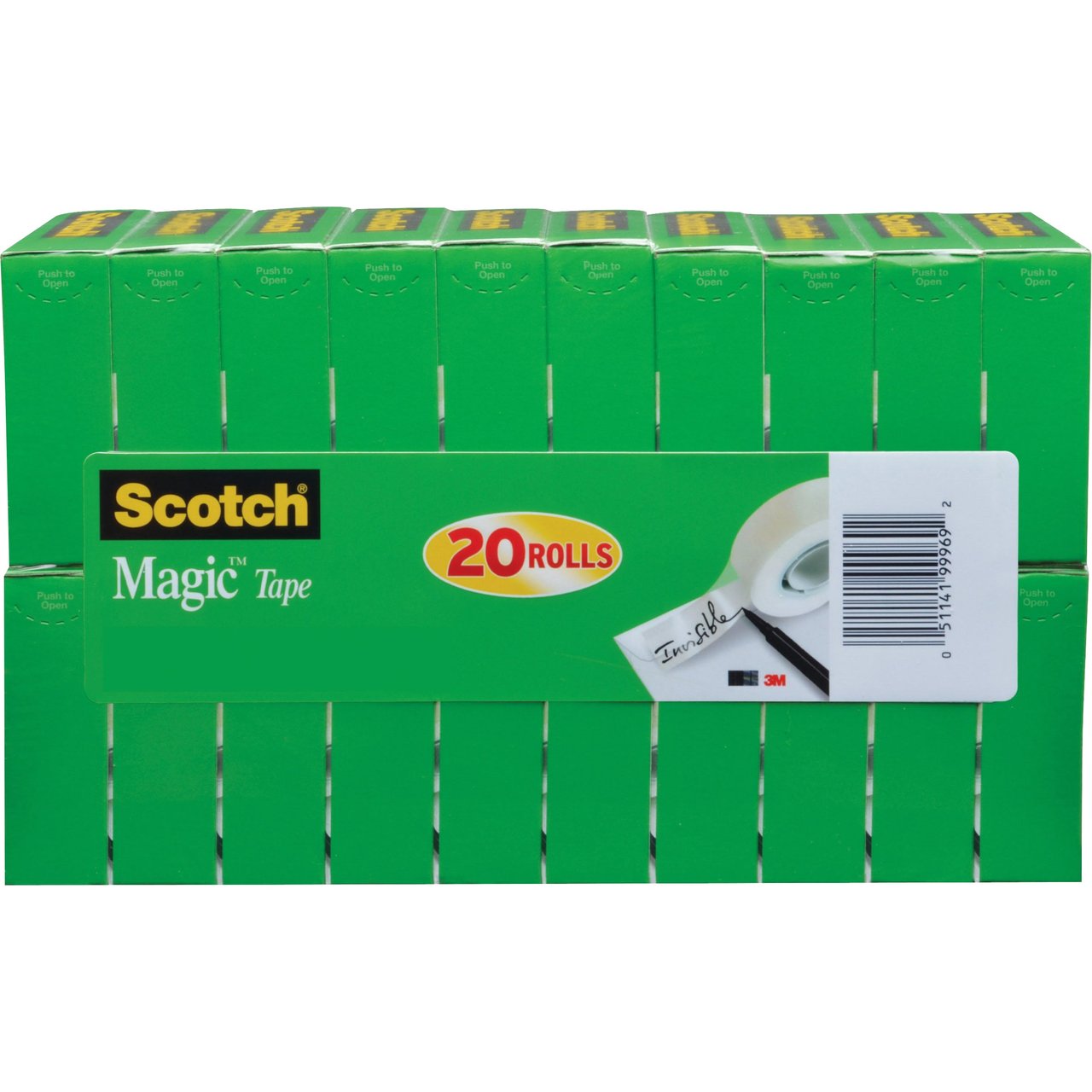 3M Scotch Magic Tape Refill, 0.75" x 1000", 1" Core, 20-Count