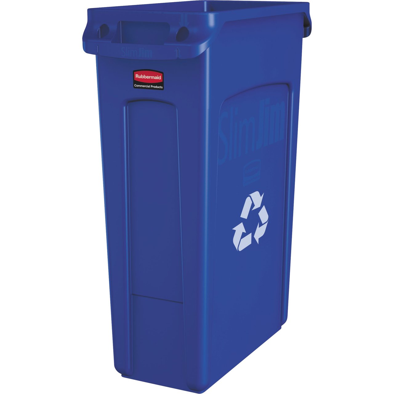 Rubbermaid Slim Jim Blue Recycling Container with Venting Channel, 23 Gallon - Image 1
