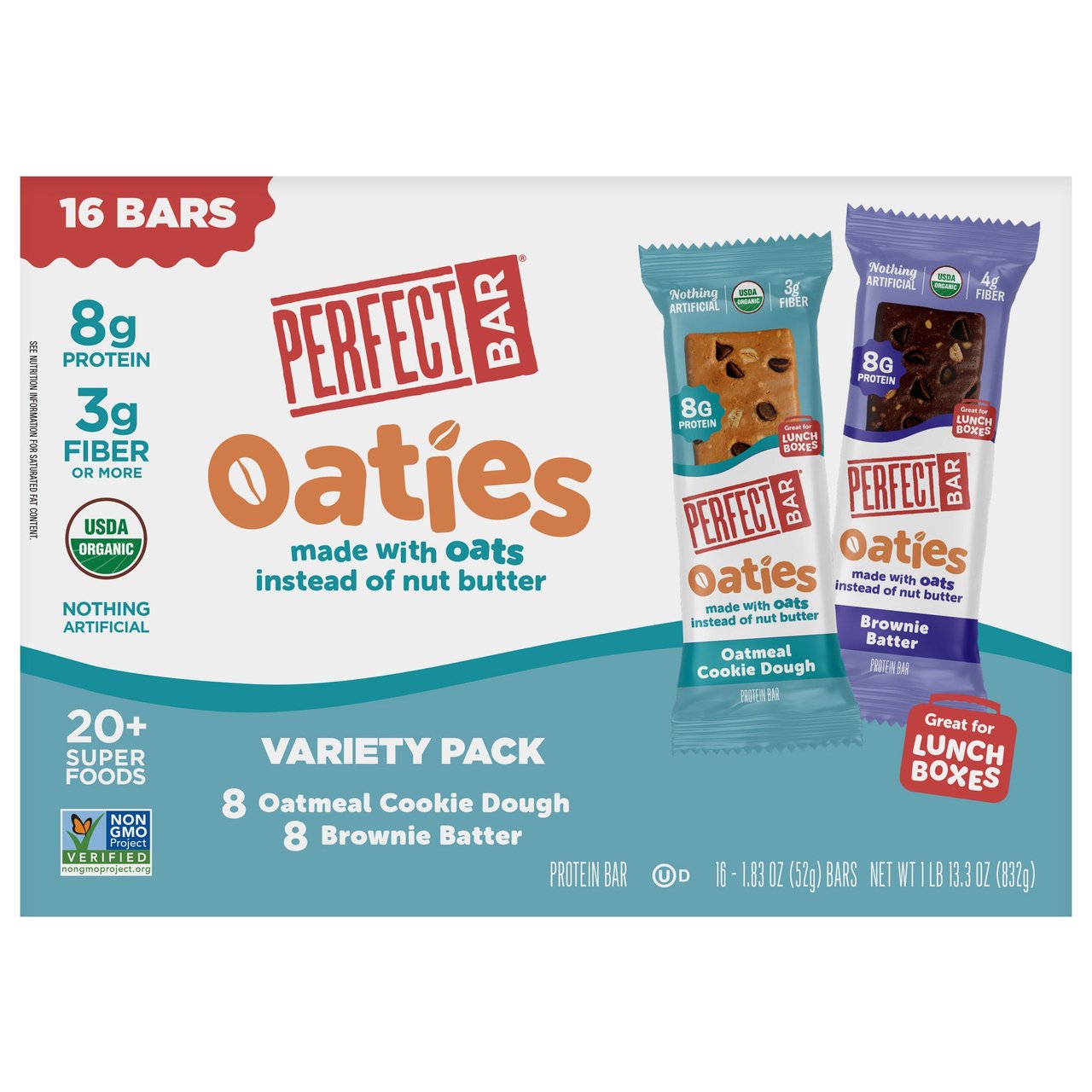 ORGANIC OATMEAL PROTEIN BARS VARIETY 16CT - Image 1