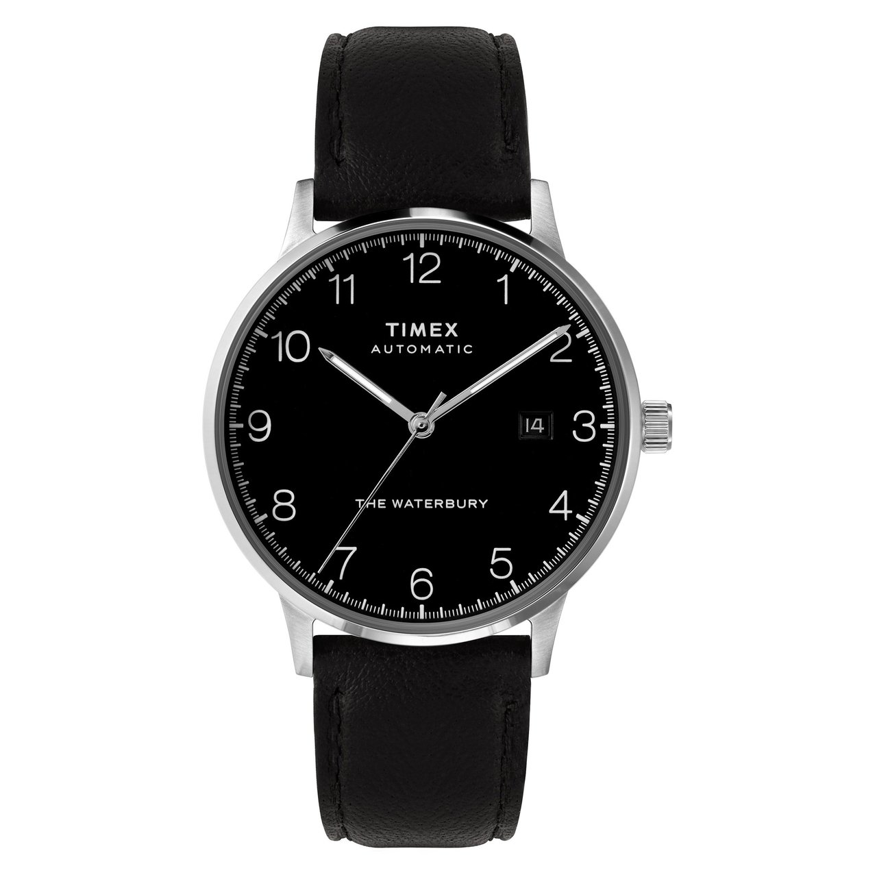 Timex Waterbury Classic Men's Automatic Watch with Black Leather Strap - Image 1