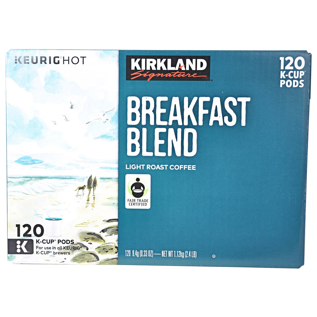 Kirkland Signature Breakfast Blend 120 CT Fair Trade K-Cup Pods - Image 1