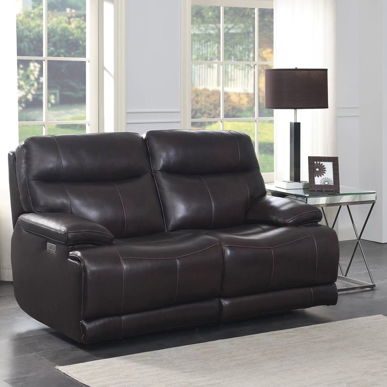 Simon Li Ridgewin Power Leather Loveseat - Image 1