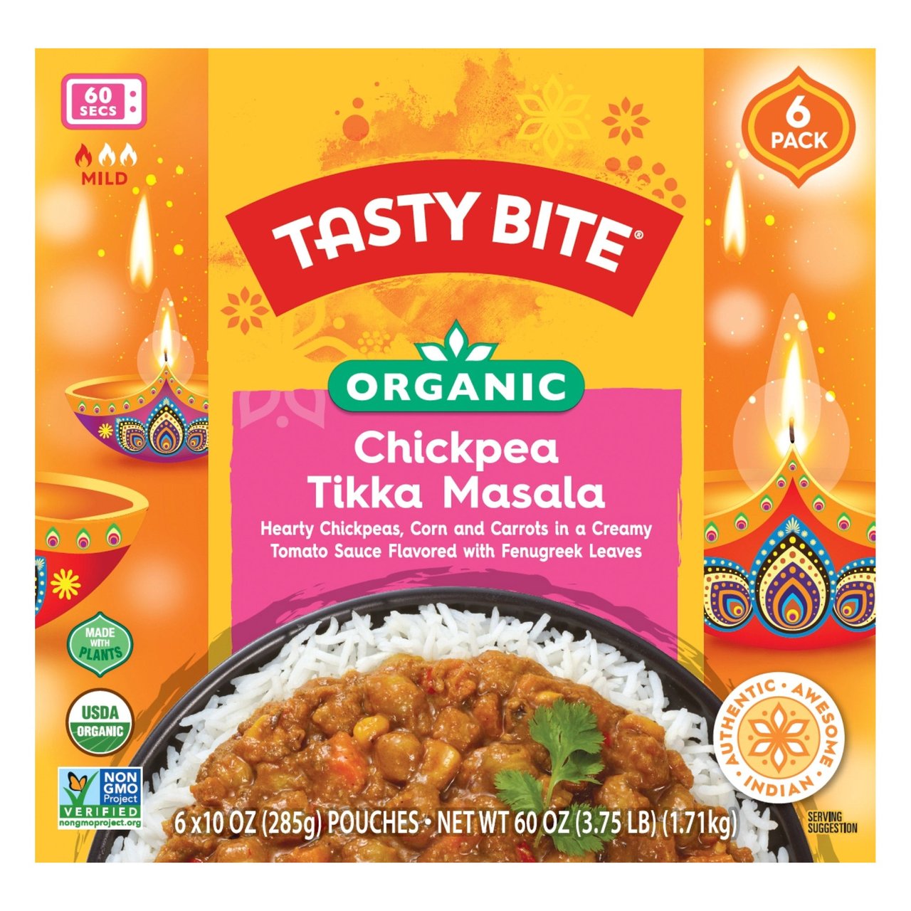 Tasty Bite Organic Chickpea Tikka Masala, 6/10 oz - Image 1