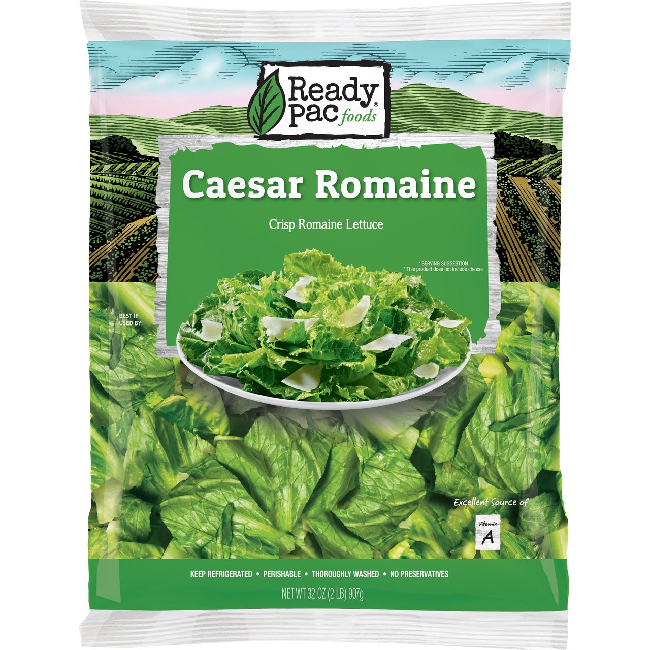 Romaine Hearts Cleaned & Chopped 2 lbs - Image 1