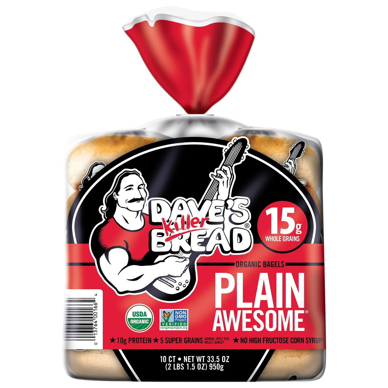 Dave's Killer Bread Organic Plain Awesome Bagels, 2 × 5 Count / 33.5 oz - Image 1