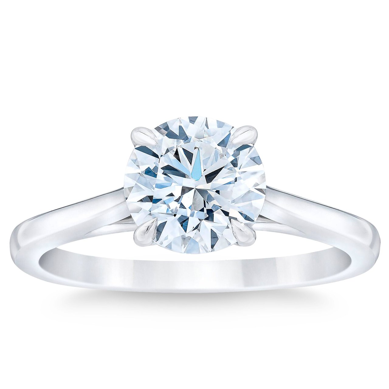 1.11 CT Round Brilliant Diamond Platinum Solitaire Ring, VS2 Clarity, G Color - Image 1