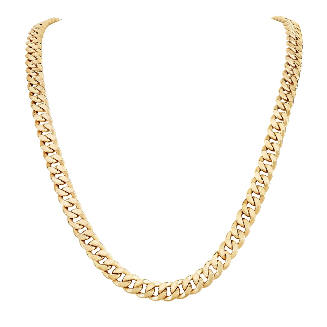 14kt Yellow Gold Fancy Curb Necklace 24" Made in Italy - Image 1