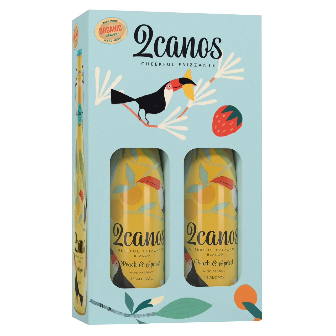 2 Canos Cheerful Frizzante Blanco Peach & Apricot, Spain 2-Pack (2 x 750ml) - Image 1
