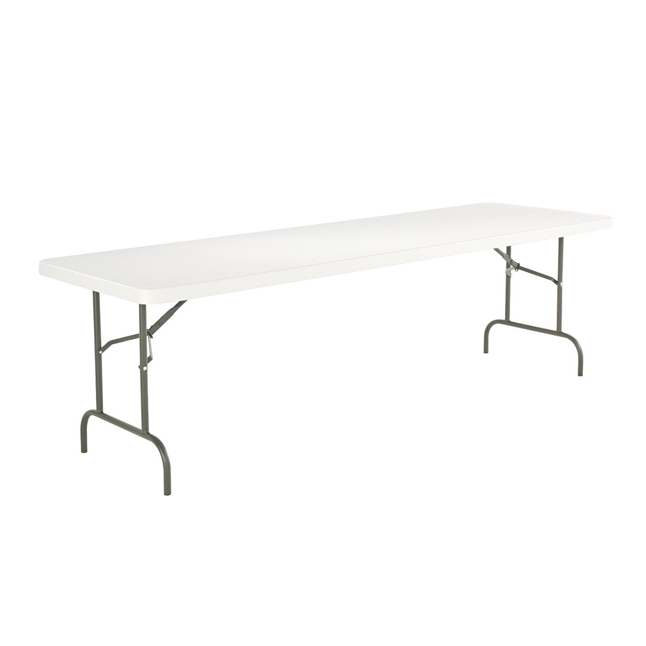 Alera Resin Folding Table, 96" x 30" x 29", Platinum - Image 1