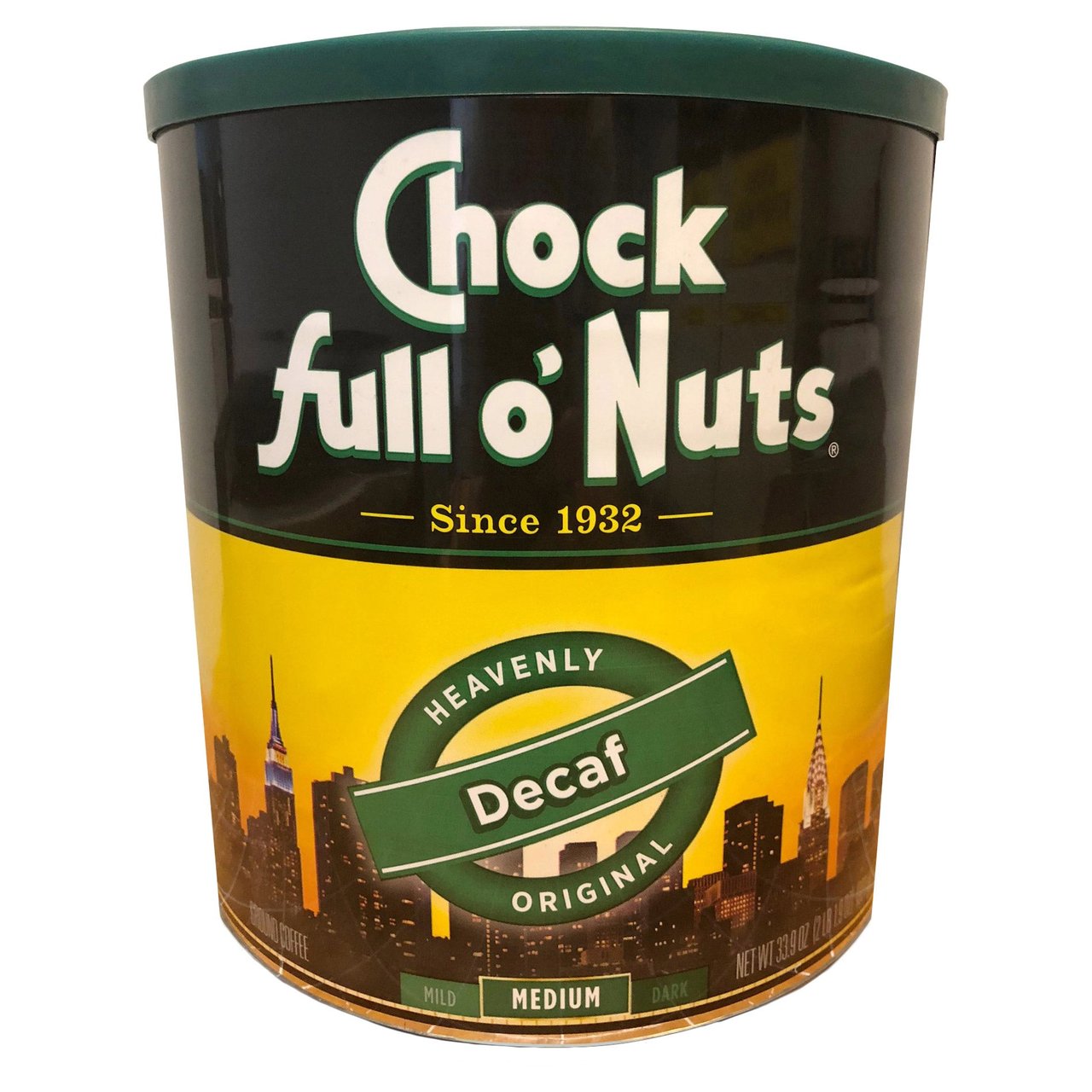 Chock Full O'Nuts Decaffeinated Coffee 33.9 oz. (2.12 lbs) - Image 1